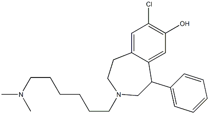 7-chloro-8-hydroxy-3-(6-(dimethylamino)hexyl)-1-phenyl-2,3,4,5-tetrahydro-1H-3-benzazepine Struktur