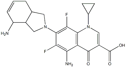 5-amino-1-cyclopropyl-6,8-difluoro-4-oxo-7-(2-amino-8-azabicyclo(4.3.0)non-3-en-8-yl)quinoline-3-carboxylic acid Struktur