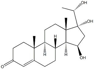 15 beta,17 alpha,20 beta-trihydroxy-4-pregnen-3-one Struktur