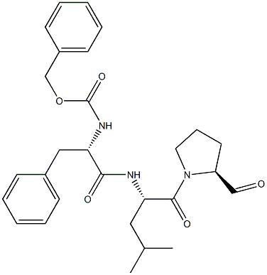 N-benzyloxycarbonyl-phenylalanylleucyl-prolinal Struktur