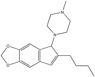 2-n-butyl-1-(4-methylpiperazinyl)-5,6-methylenedioxyindene Struktur