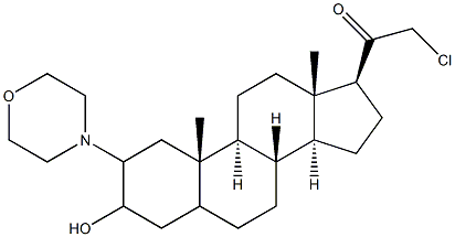 21-chloro-3-hydroxy-2-(4-morpholinyl)pregnan-20-one Struktur