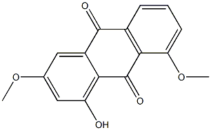 1-hydroxy-3,8-dimethoxy-9,10-anthraquinone Struktur