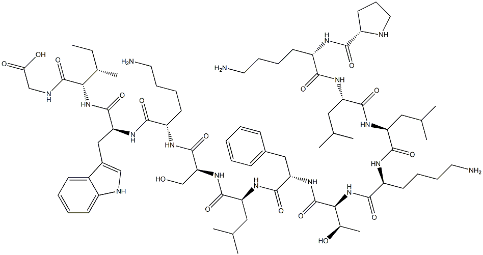 prolyl-lysyl-leucyl-leucyl-lysyl-threonyl-phenylalanyl-leucyl-seryl-lysyl-tryptophyl-isoleucyl-glycine Struktur