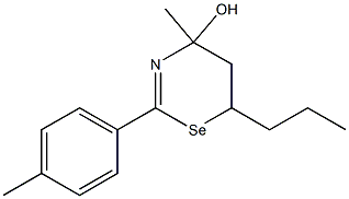 4-hydroxy-4-methyl-6-propyl-2-(4-tolyl)-4H-5,6-dihydro-1,3-selenazine Struktur