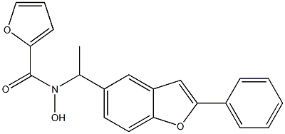 N-hydroxy-N-(1-(2-phenyl-5-benzofuranyl)ethyl)furancarboxamide Struktur