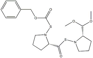 N-benzyloxycarbonyl-thioprolyl-thioprolinal-dimethylacetal Struktur