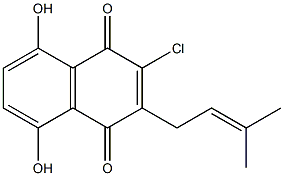 2-chloro-5,8-dihydroxy-3-(3-methyl-2-butenyl)-1,4-naphthoquinone Struktur