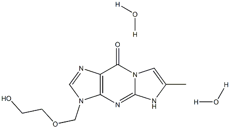 3-((2-hydroxyethoxy)methyl)-6-methyl-3H-imidazolo(1,2-a)purin-9(5H)-one dihydrate Struktur