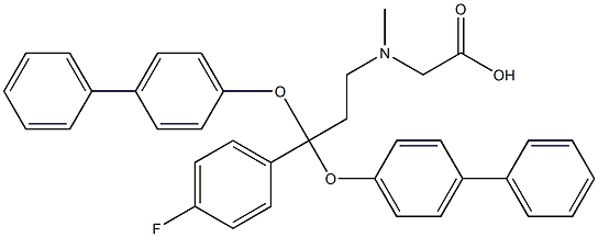 N-(3-(4'-fluorophenyl)-3-(4'-phenylphenoxy)-3-(4'-phenylphenoxy)propyl)sarcosine Struktur