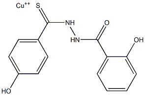 (N-salicyloyl-N'-(4-hydroxybenzthioyl)hydrazine)copper(II) Struktur