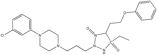 2-(3-(4-(3-chlorophenyl)-1-piperazinyl-)propyl)-5-ethyl-1,2,4,5-tetrahydro-4-(2-phenoxyethyl)-3H,5H-triazol-3,5-dione Struktur