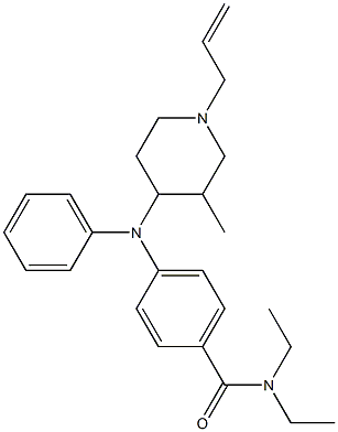 4-((N-allyl-3-methyl-4-piperidinyl)phenylamino)-N,N-diethylbenzamide Struktur