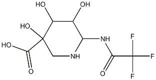 6-(trifluoroacetamido)-3,4,5-trihydroxypiperidine-3-carboxylic acid Struktur