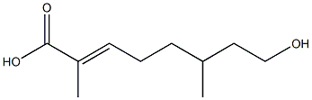 8-hydroxy-2,6-dimethyl-2-octenoic acid Struktur