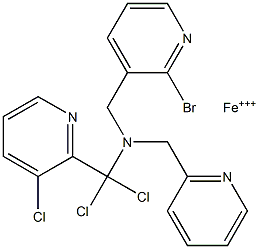 trichloro(((2-bromopyridyl)methyl)bis(2-pyridylmethyl)amine)iron(III) Struktur