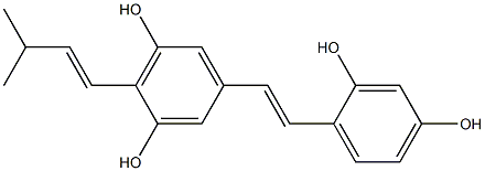 4-(3-methylbut-1-enyl)-3,5,2',4'-tetrahydroxystilbene Struktur