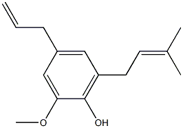 4-ALLYL-2-METHOXY-6-(3-METHYL-2-BUTENYL)PHENOL Struktur