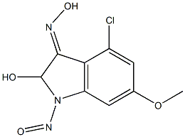 4CHLORO6METHOXY2HYDROXYNNITROSOINDOLIN3ONEOXIME Struktur