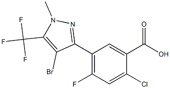 5-[4-bromo-1-methyl-5-(trifluoromethyl)pyrazol-3-yl]-2-chloro-4-fluoro-benzoic acid Struktur