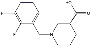 (3R)-1-(2,3-difluorobenzyl)piperidine-3-carboxylic acid Struktur