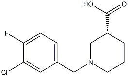 (3R)-1-(3-chloro-4-fluorobenzyl)piperidine-3-carboxylic acid Struktur