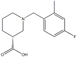 (3R)-1-(4-fluoro-2-methylbenzyl)piperidine-3-carboxylic acid Struktur