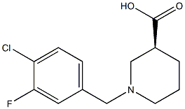 (3S)-1-(4-chloro-3-fluorobenzyl)piperidine-3-carboxylic acid Struktur