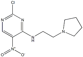 2-chloro-5-nitro-N-(2-pyrrolidin-1-ylethyl)pyrimidin-4-amine Struktur