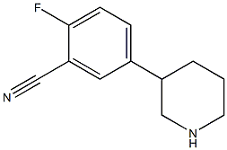 2-fluoro-5-piperidin-3-ylbenzonitrile Struktur