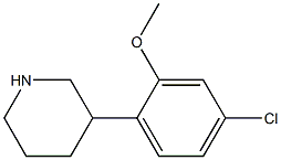 3-(4-chloro-2-methoxyphenyl)piperidine Struktur