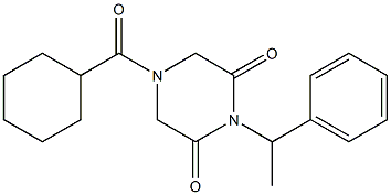 4-(CYCLOHEXYLCARBONYL)-1-PHENYLETHYLPIPERAZINE 2,6-DIONE Struktur