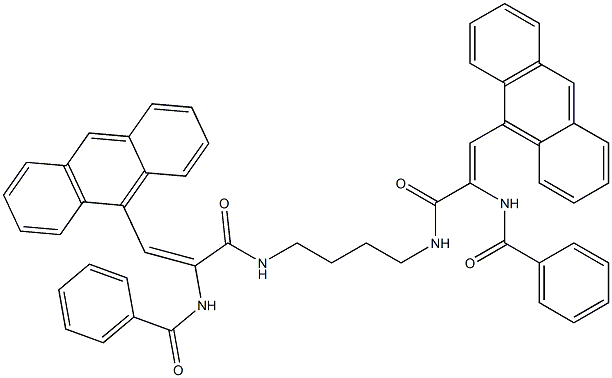 N-[2-anthracen-9-yl-1-[4-[(3-anthracen-9-yl-2-benzamido-prop-2-enoyl)amino]butylcarbamoyl]ethenyl]benzamide Struktur