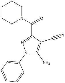 (4-Cyano-5-amino-1-phenyl-1H-pyrazol-3-yl)(piperidin-1-yl)methanone Struktur