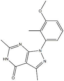 1-(3-METHOXY-2-METHYL-PHENYL)-3,6-DIMETHYL-1,5-DIHYDRO-PYRAZOLO[3,4-D]PYRIMIDIN-4-ONE Struktur