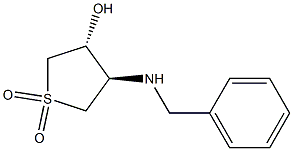 trans-4-Benzylamino-1,1-dioxo-tetrahydro-1l6-thiophen-3-ol Struktur