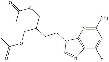 2-[2-(2-AMINO-6-CHLORO-9H-PURIN-9-YL)ETHYL]-1,3-PROPANEDIOL DIACETATE Struktur