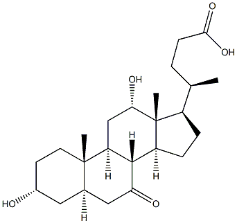 7-KETO-3-ALPHA,12-ALPHA-DIHYDROXY-5-ALPHA-CHOLANIC ACID Struktur