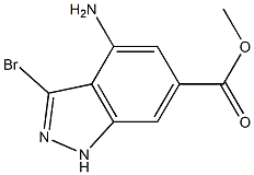 4-AMINO-3-BROMO-6-METHOXYCARBONYLINDAZOLE Struktur