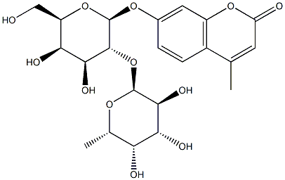 4-METHYLUMBELLIFERYL 2-O-(ALPHA-L-FUCOPYRANOSYL)-BETA-D-GALACTOPYRANOSIDE Struktur