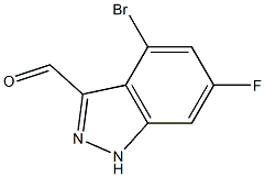 4-BROMO-6-FLUORO-INDAZOLE-3-CARBOXYALDEHYDE Struktur