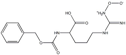 2-[[(4-{[(benzyloxy)carbonyl]amino}-4-carboxybutyl)amino](imino)methyl]-1-oxohydrazinium-1-olate Struktur