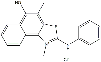 2-anilino-5-hydroxy-1,4-dimethylnaphtho[1,2-d][1,3]thiazol-1-ium chloride Struktur