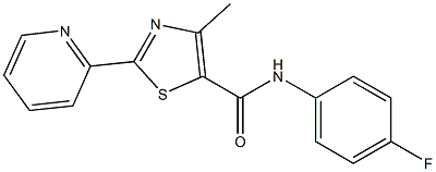 N-(4-fluorophenyl)-4-methyl-2-(2-pyridinyl)-1,3-thiazole-5-carboxamide Struktur