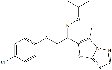 2-[(4-chlorophenyl)sulfanyl]-1-(6-methyl[1,3]thiazolo[3,2-b][1,2,4]triazol-5-yl)-1-ethanone O-isopropyloxime Struktur