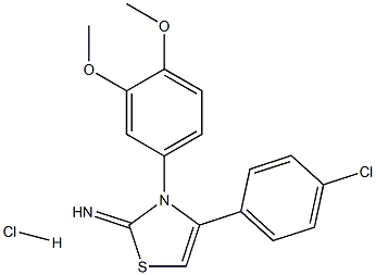 4-(4-chlorophenyl)-3-(3,4-dimethoxyphenyl)-2,3-dihydro-1,3-thiazol-2-imine hydrochloride Struktur