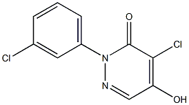 4-chloro-2-(3-chlorophenyl)-5-hydroxy-3(2H)-pyridazinone Struktur