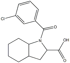 1-(3-chlorobenzoyl)octahydro-1H-indole-2-carboxylic acid Struktur