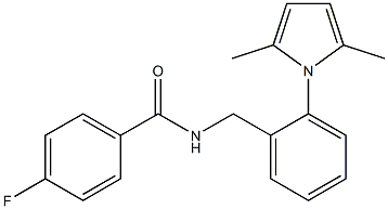 N-[2-(2,5-dimethyl-1H-pyrrol-1-yl)benzyl]-4-fluorobenzenecarboxamide Struktur