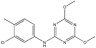 N2-(3-chloro-4-methylphenyl)-4,6-dimethoxy-1,3,5-triazin-2-amine Struktur